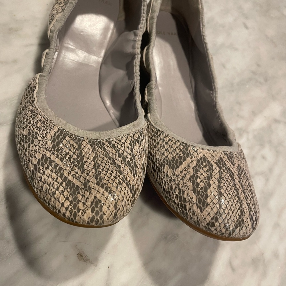Cole Haan Women's Snakeskin Flats - Cream and Gray - Picture 4 of 6